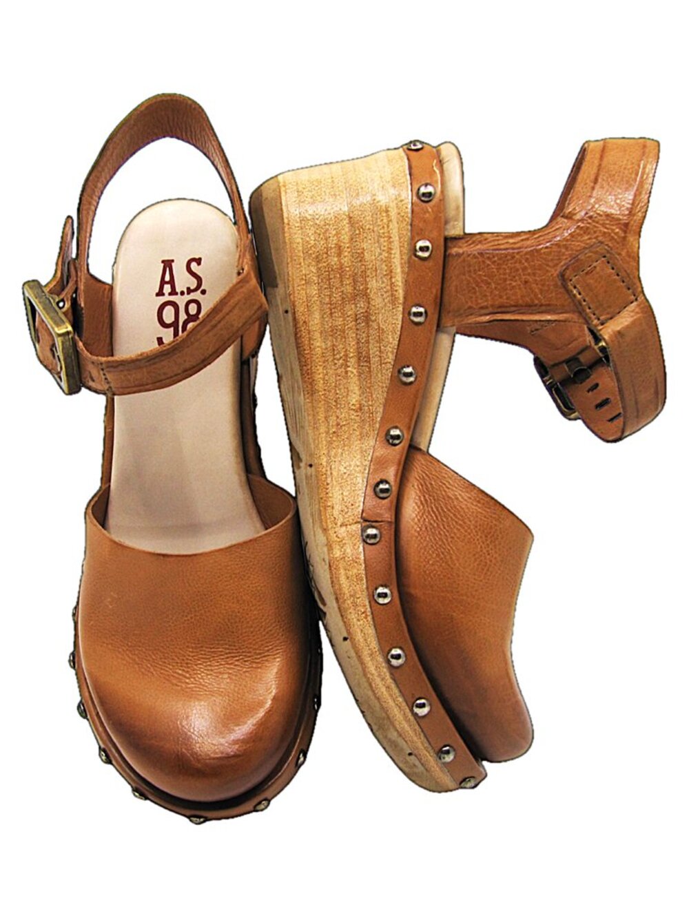A.S. 98 Pietro Wedge Sandal -TAN-